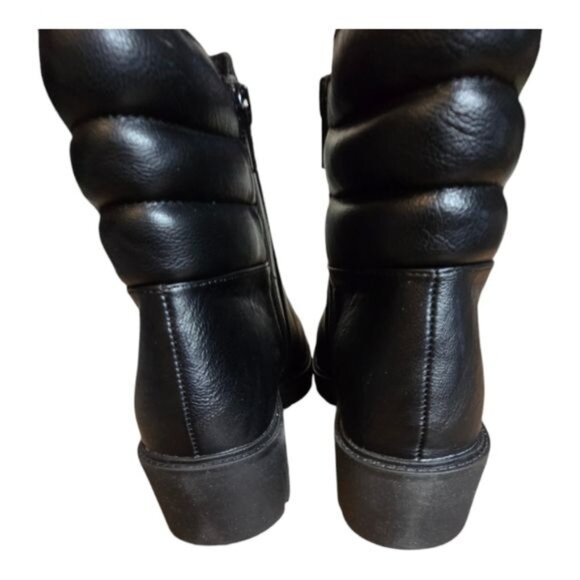 White Mountain Black Leather Ankle Booties - Picture 8 of 16